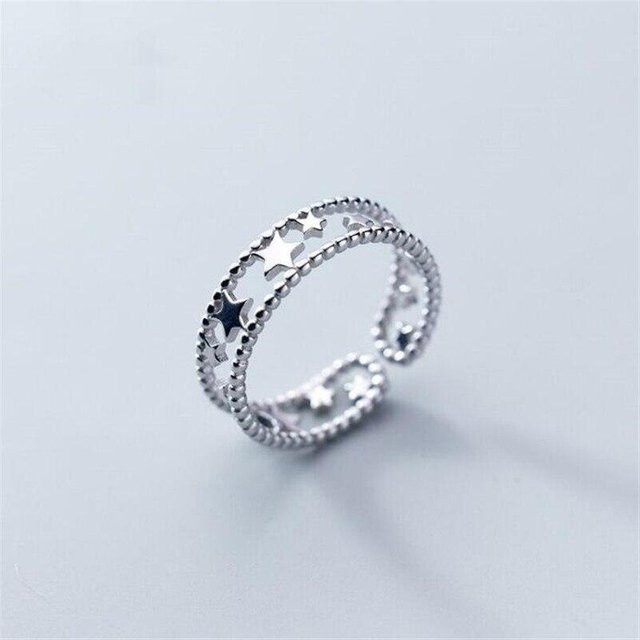 Öffnungsringe 925 Sterling Silber, Stern, Damen - Bild 1