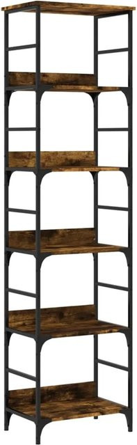 vidaXL Bücherregal im Industrie-Stil aus Holzwerkstoff und Stahl in Räuchereiche, B/T/H: 50 x 33 x 188,5 cm - Bild 1