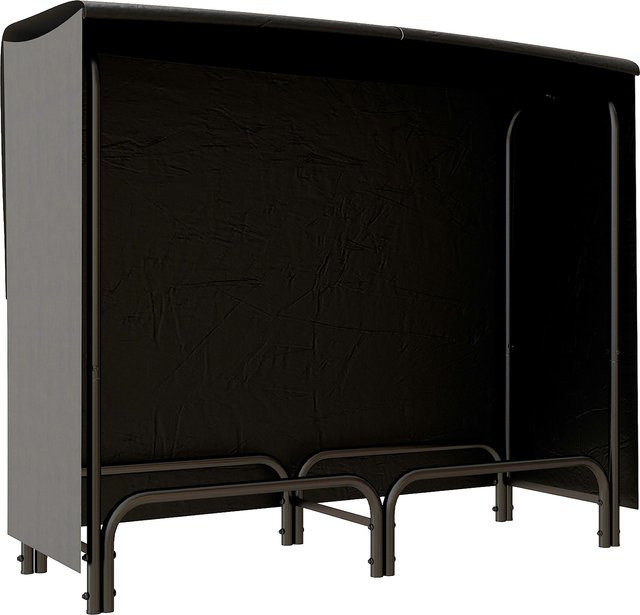 Outsunny Kaminholzregal aus Metall in Schwarz mit wasserabweisender Segeltuch-Abdeckung, B/T/H: 120 x 36 x 99 cm - Bild 1