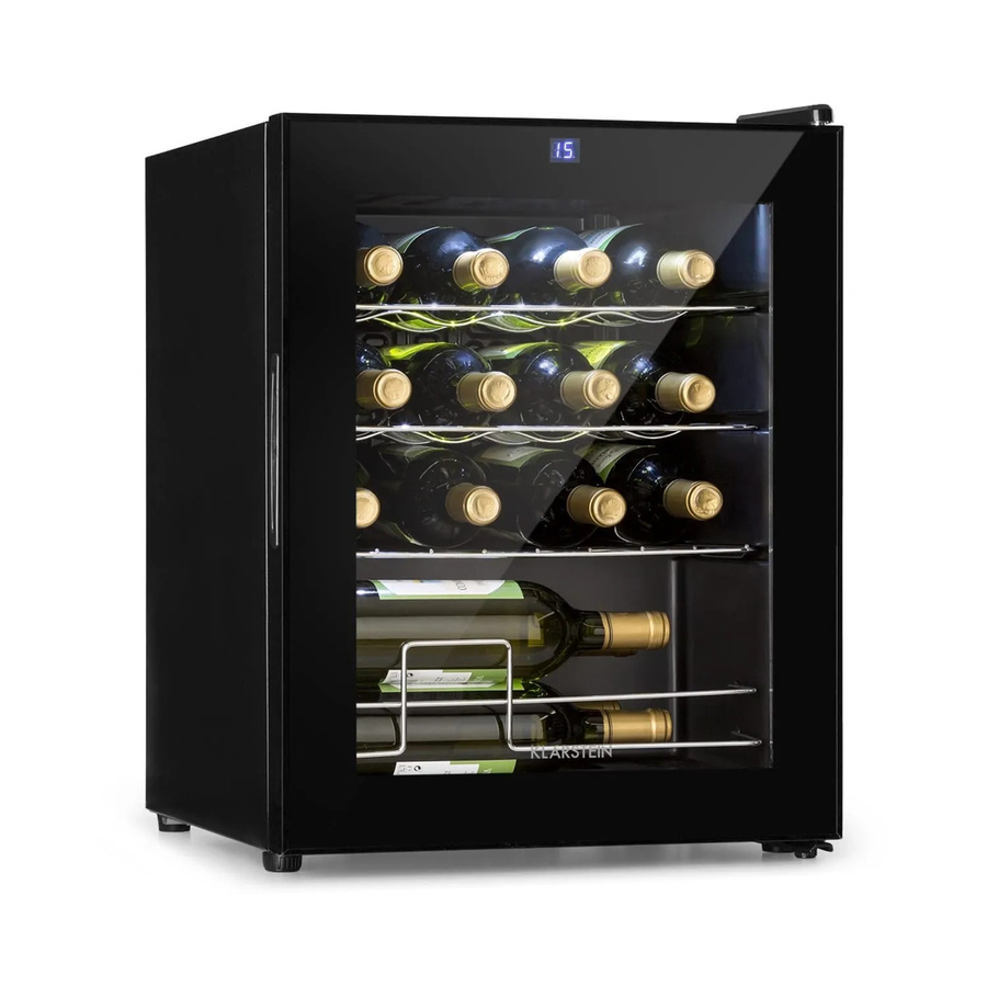 Klarstein Shiraz 16 Uno Weinkühlschrank Schwarz mit Glasfront und Touch-Bedienfeld, 42 l, 5-18°C - Bild 2