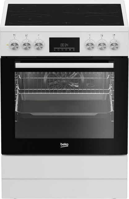 Beko Elektroherd FBM67320WS in Weiß mit Glaskeramikfeld, 4 Kochzonen, 72 l Backofenvolumen, Breite: 60 cm - Bild 1