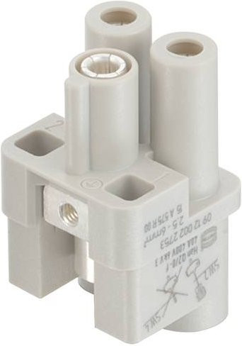 HARTING Stifteinsatz 09120022755 mit 2 Axialschraubanschlüssen in Grau - Bild 1