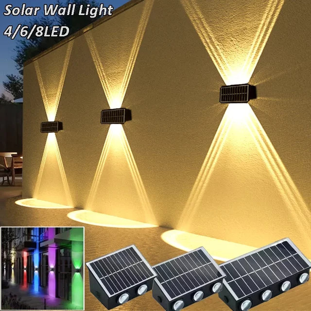 VENUSWING Solar-LED-Strahler in Schwarz für Garten und Balkon mit Up-and-Down-Beleuchtung - Bild 1