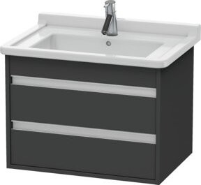 Duravit Waschtischunterschrank Ketho in Grau Matt mit 2 Schubladen, wandhängend, B: 65 cm, T: 45,5 cm, H: 48 cm - Bild 1