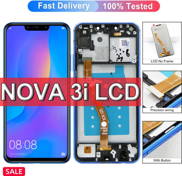 Huawei nova 3i LCD Display mit Rahmen und Touchscreen Digitizer 6,3 Zoll Ersatzteil für INE-LX1 LX2 AL00 - Bild 1