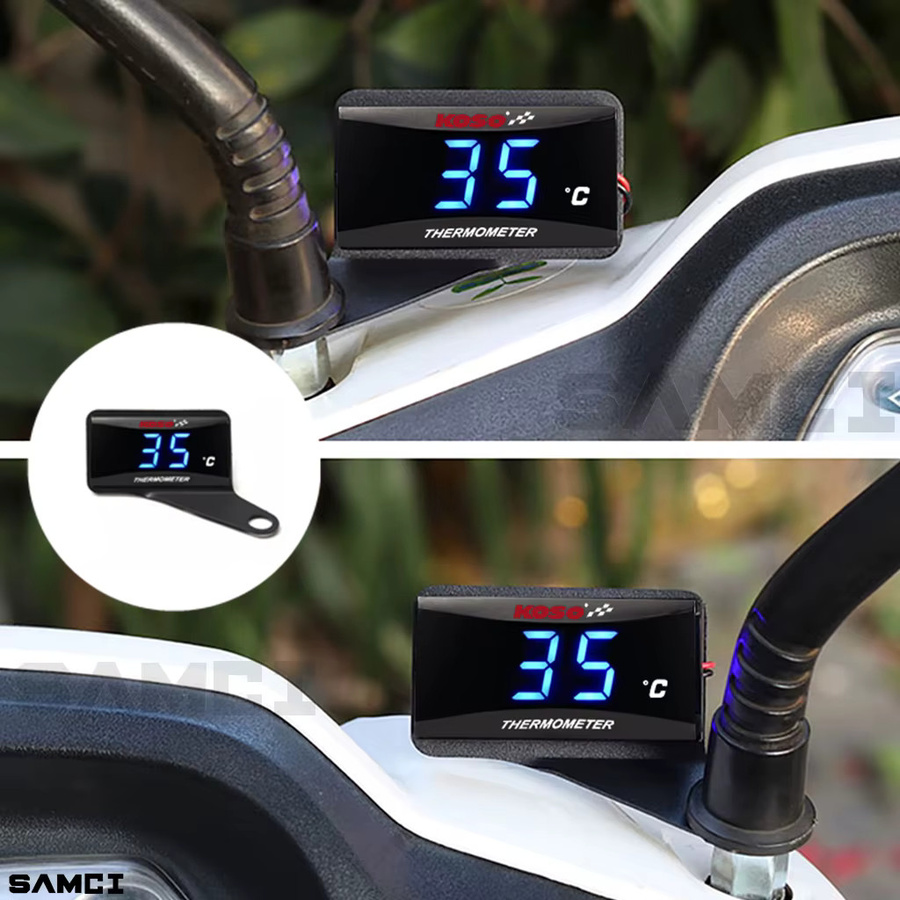 KOSO Motorrad Wassertemperaturanzeige Mini Meter Universal Thermometer in Schwarz für XMAX 300 CB400 MT 07 09 Roller und Racing - Bild 2