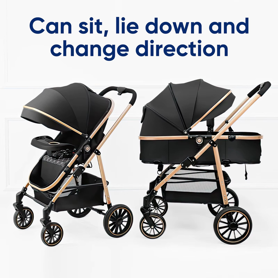 OWJHE Reisekinderwagen für Babys, leichter Klappkinderwagen in Schwarz - Bild 2