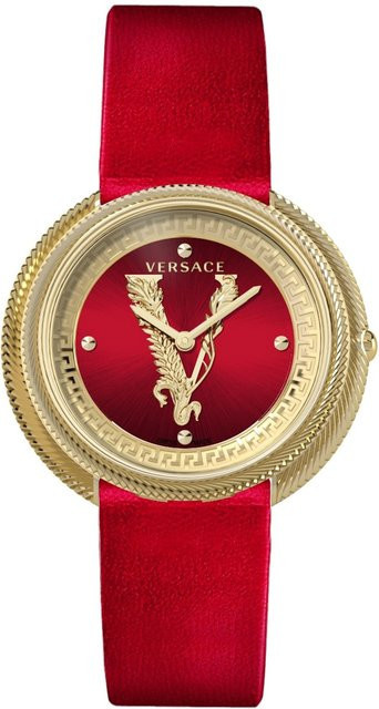 Versace Armbanduhr Thea, Quarz, Edelstahl, 38 mm, Damen, Rot, Leder - Bild 1