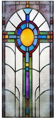 Huakai Buntglasfenster Sichtschutzfolie Vintage Dekorativ Mattiert, Mehrfarbig, Breite: 100 cm - Bild 1