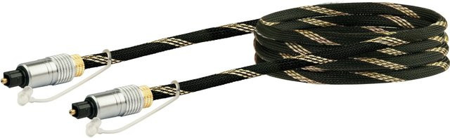 Schwaiger Toslink Lichtwellenleiter Optical in Schwarz und Gold, Länge: 1,5 m - Bild 1