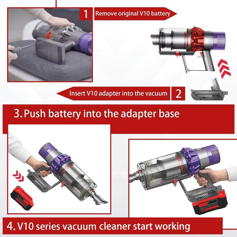 Bosch Batterieadapter für 18V Li-Ionen-Akkus zur Nutzung mit Dyson V10 Staubsaugern - Bild 2