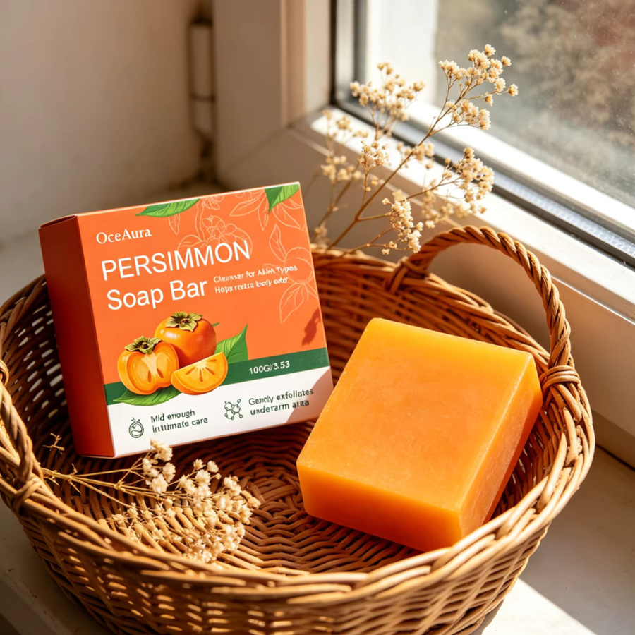 OceAura Persimmon-Seife, Tiefenreinigung, 100g, für fettige Haut - Bild 2