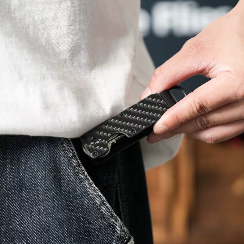 Tragbarer Schlüsselhalter aus Aluminium und Metall als Schlüsselclip und Aufbewahrungsorganisator für zwei bis fünf Schlüssel - Bild 4