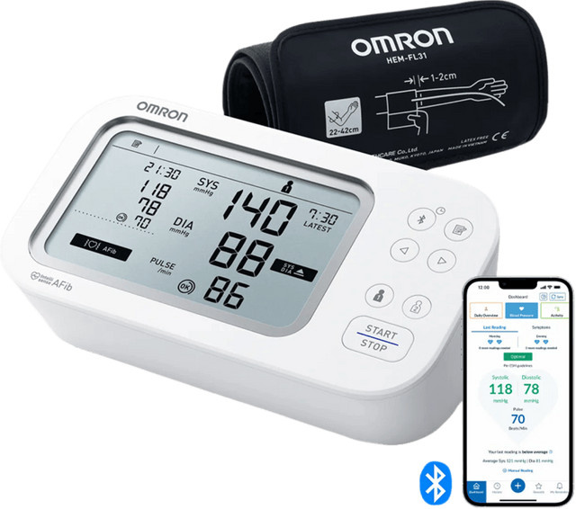 Omron X7 Smart AFib Blutdruckmessgerät in Weiß - Bild 1