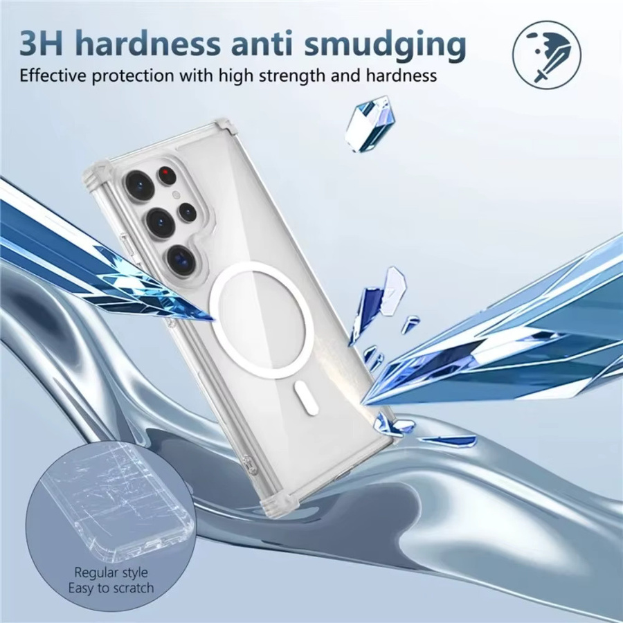 Transparente magnetische Handyhülle für Samsung Galaxy S26 S25 S24 S23 Ultra Plus mit Wireless Charging und stoßfestem Schutz - Bild 3