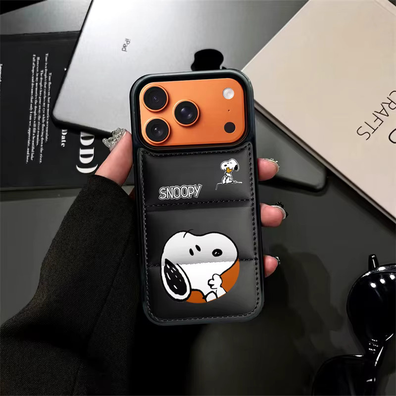 Snoopy Cartoon Handyhülle für iPhone 11 bis 17 Pro Max Plus Air in Schwarz von TOPTOY - Bild 3