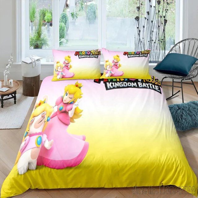 Lodestar Bettwäsche-Set Prinzessin Peach mit Bettdeckenbezug und Kissenbezug, Pink, B/H: 200 x 200 cm - Bild 1
