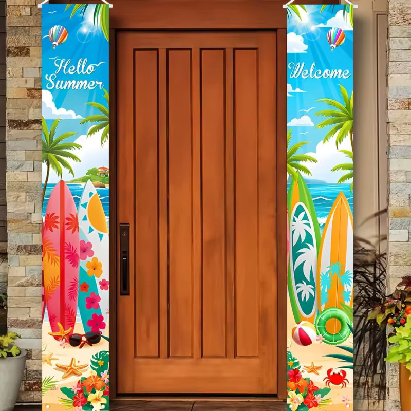 VIKAMA Hawaiianisches Strand-Türschild-Set zur Dekoration für Garten und Veranda, Mehrfarbig, B/H: 180 x 30 cm - Bild 3