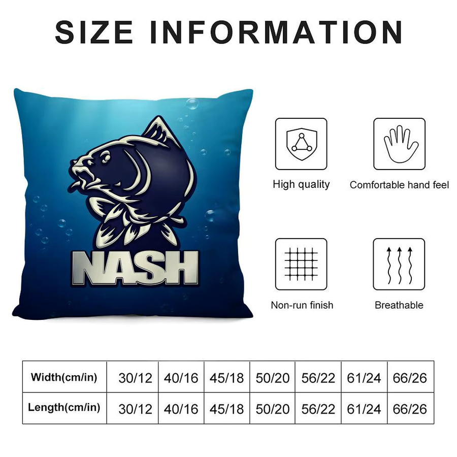 N-Nash Fishing Brand Kissenbezug aus ultraweichem Stoff mit verdecktem Reißverschluss, Schwarz und Blau, B/T/H: 30 x 30 x 30 cm - Bild 4