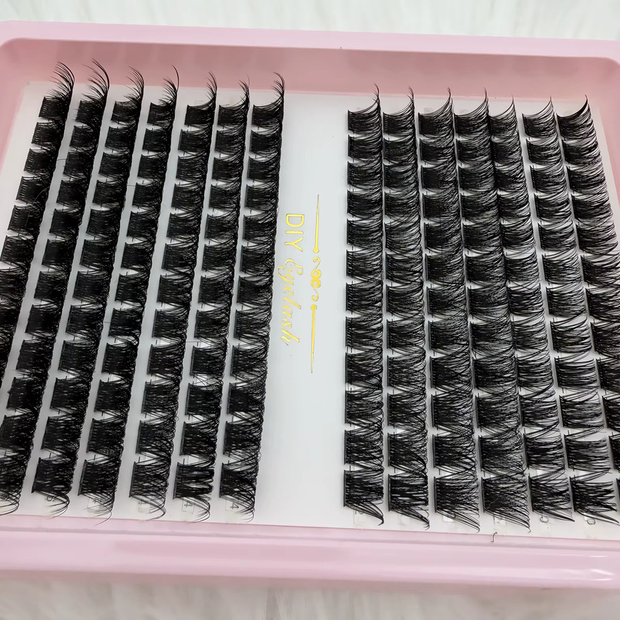 JIEFUXIN D Curl Lash Clusters Wimpernverlängerung, 8–16 mm, Black, Natürlich - Bild 5