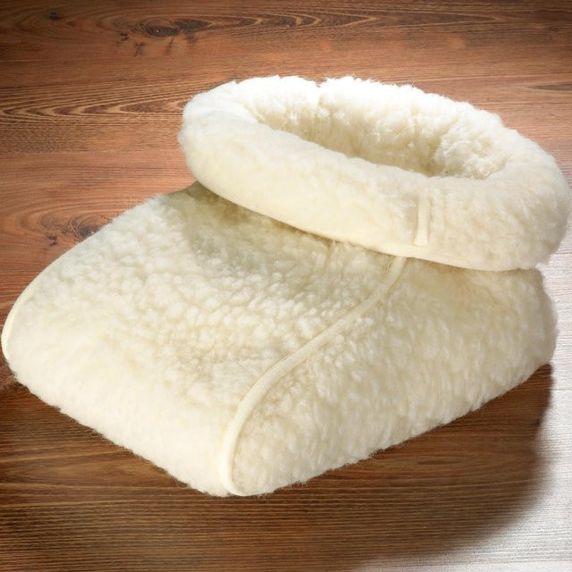 K&N Unisex Schurwoll-Fußsack in Beige und Weiß - Bild 1