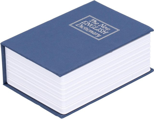 KaiSai Mini-Tresor in Buchform mit Schloss und Schlüsseln, Farbe: Blau, Material: Edelstahl - Bild 1