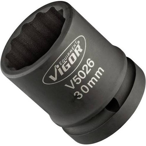 Vigor V5026 Kraft-Steckschlüssel-Einsatz mit 3/4 Zoll Innenvierkant und 30 mm Doppel-Sechskant Profil in Schwarz - Bild 1