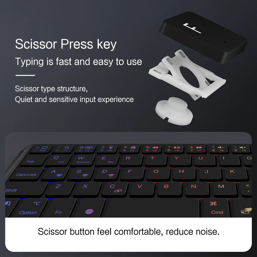 Abnehmbare magische Tastaturhülle für Xiaomi Redmi K Pad 8,8 Zoll 2025 mit Bleistifthalter in Schwarz und Rot - Bild 5