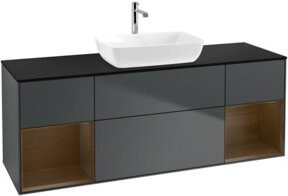 V&B Waschtischunterschrank Finion mit Wandbeleuchtung, Breite: 160 cm, Lackiert - Bild 1