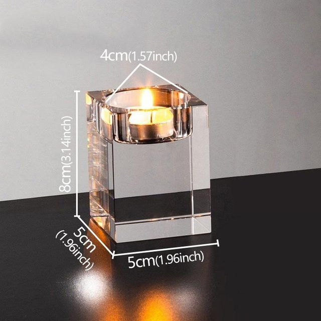 Kristallkerzenhalter aus Kristallglas von Yiran Furniture in Transparent für Teelichter, ideal als moderne Dekoration für Hochzeiten, Partys oder dein Zuhause - Bild 1