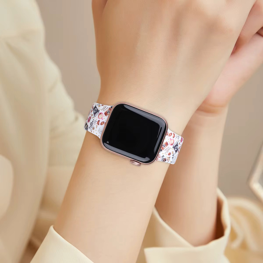 samusak Uhrenarmband Silikon, Graffiti-Print, Apple Watch kompatibel - Bild 4