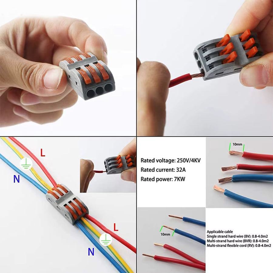 NIUGUY 1-in-5 Mehrstrom-Steckverbinder Schnellhebelverbinder Kabelklemmenverbinder Grau - Bild 2