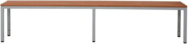 PROREGAL Sitzbank Seal freistehend aus Holz und Stahlblech in Grau und Buche, H 40 cm x B 160 cm x T 40 cm - Bild 1