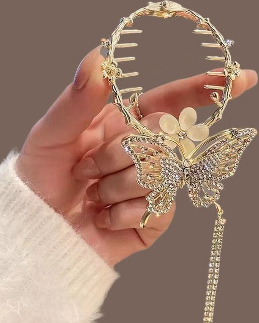 Haarspange mit Quasten, Strass, Perle, Blume, Damen, Mädchen - Bild 1