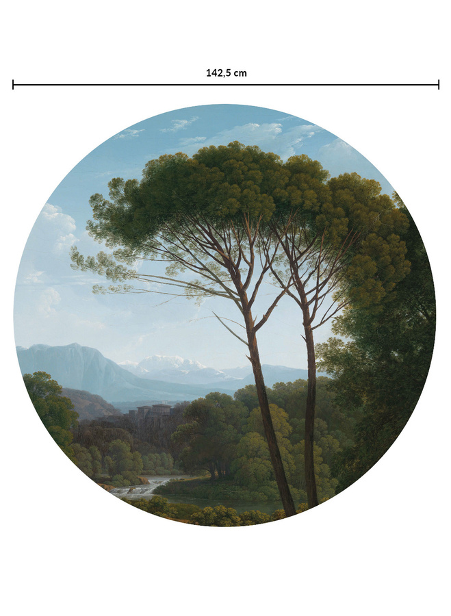 KEK Amsterdam Mural Golden Age Landscapes 2 Circle Wandtattoo Vlies Tapete Multicolor Durchmesser: 142,5 cm - Bild 1