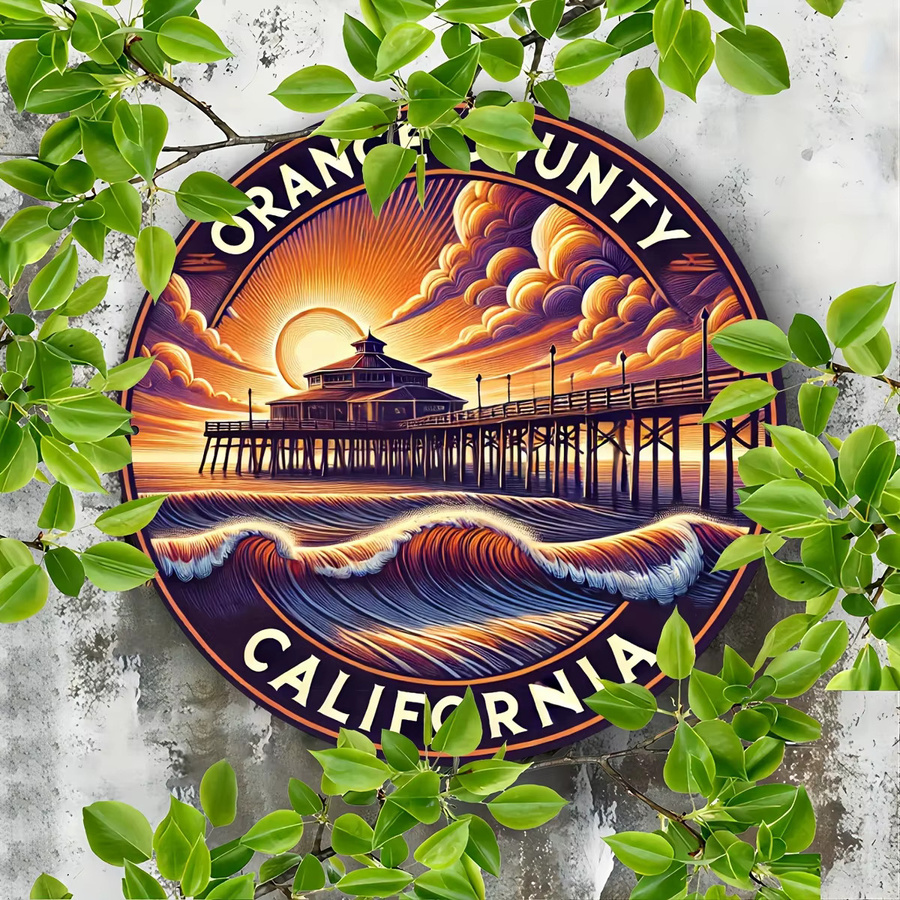 Potdemiel Orange County California Wandkunst aus Metall, Mehrfarbig, B/B/B: 20,32 x 20,32 x 20,32 cm - Bild 5