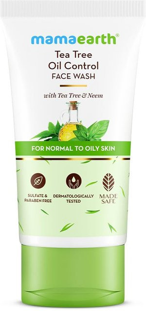 Mamaearth Teebaumöl Gesichtswäsche Gel, 150 ml, Fettige Haut, Niacinamid - Bild 1
