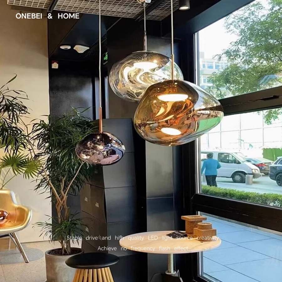 ONEBEINordic Moderne Lavalampe Pendelleuchte aus PVC und Glas mit LED für Wohnzimmer und Schlafzimmer in Transparent - Bild 3