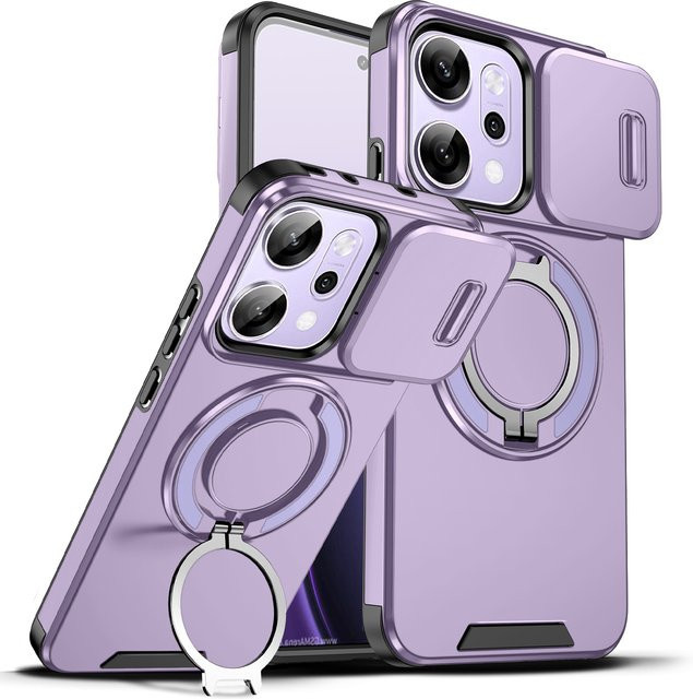 Robuste magnetische Schutzhülle für OPPO Reno 15 14 13 Pro 15F 14F 13F aus TPU und PC mit 360 Grad Rundumschutz und stoßfester Kamerahalterung in Pink und Purple - Bild 1