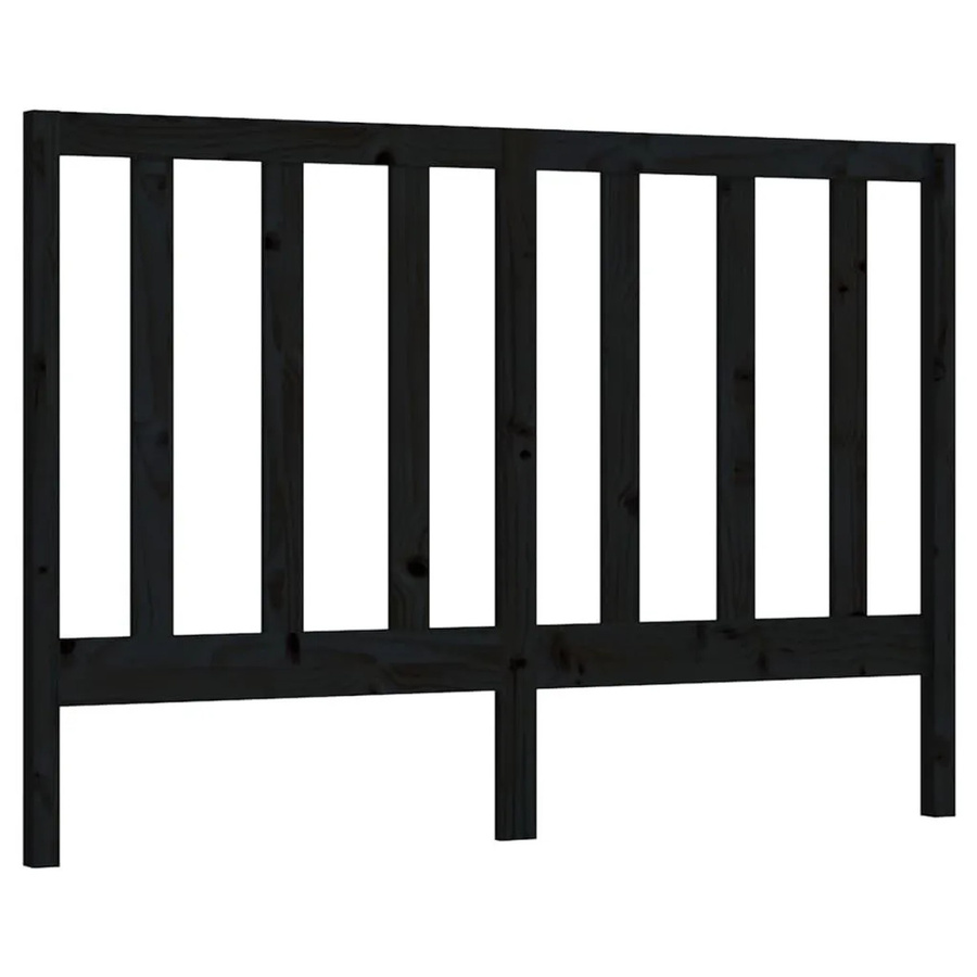 vidaXL Kopfteil aus Massivholz Kiefer in Schwarz, B/T/H: 126 x 4 x 100 cm - Bild 2