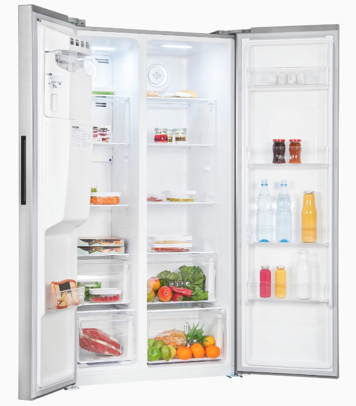 SBS5520-CF-040E Side by Side Kühl-Gefrierkombination in Silver mit No Frost und Inoxlook, H x B x T: 177,5 x 91,0 x 77,0 cm - Bild 1