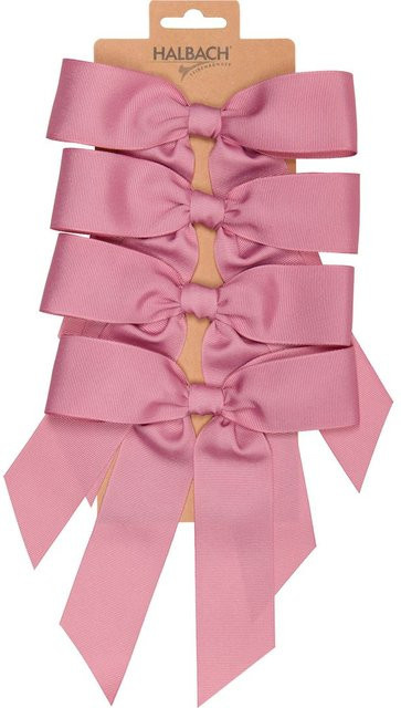 HALBACH Deko-Schleifen in Pink, 4 Stück als Hängeschmuck für Weihnachten und Winter - Bild 1