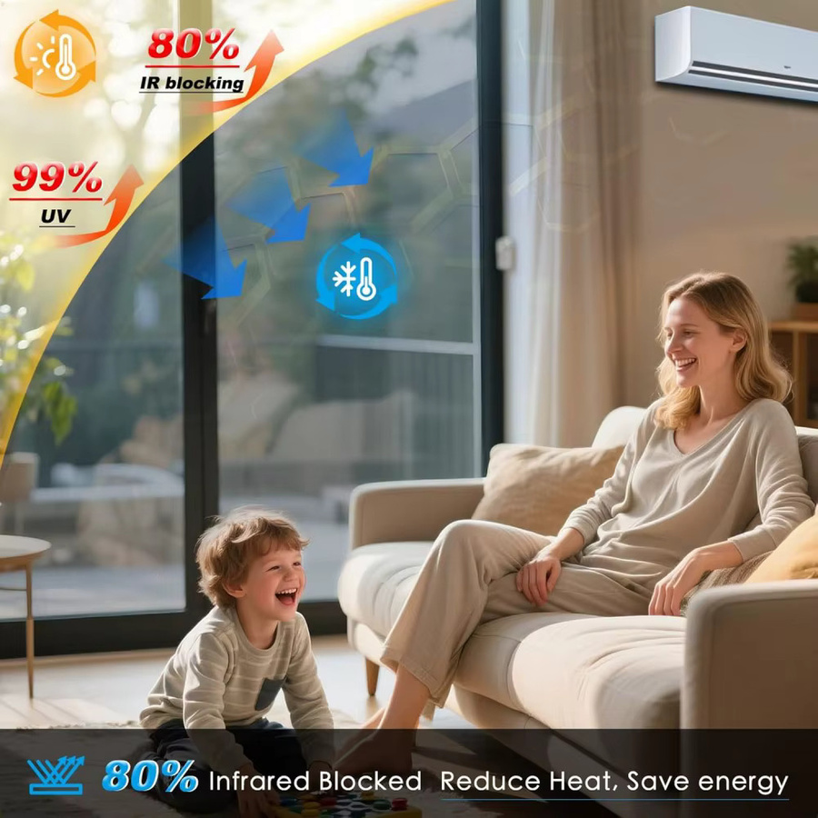 Einweg-Fensterfolie mit Sichtschutz und UV-Schutz aus bruchsicherer PET-Folie zur Wärmeregelung und Verdunkelung - Bild 2