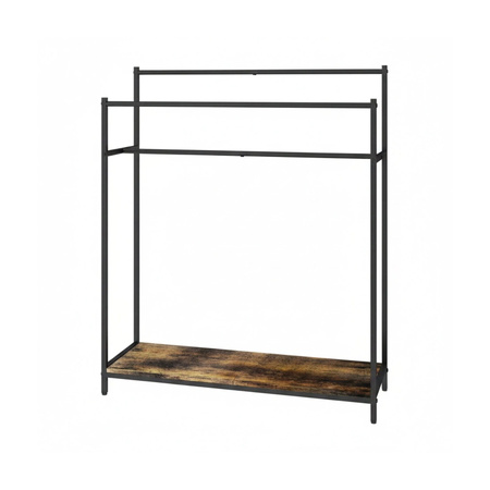 Relaxdays Handtuchständer aus Metall in Schwarz mit Ablage im Industrial-Design, B/H/T: 100 x 82 x 29 cm