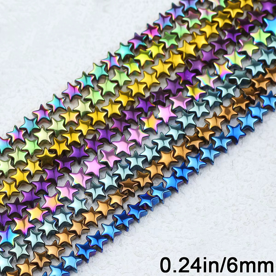 Perlen Hämatit, Schwarz, 6 mm, 70 Stück - Bild 4