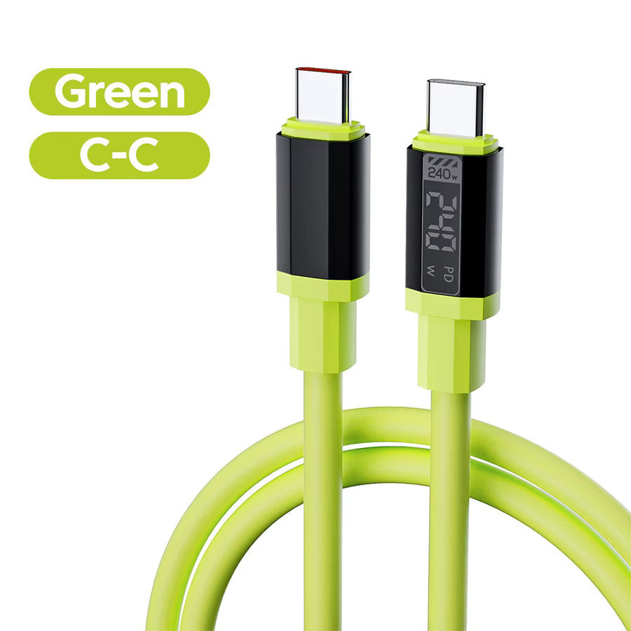 NNBILI USB-C zu USB-C Schnellladekabel 240W PD Datenkabel in Grün - Bild 5