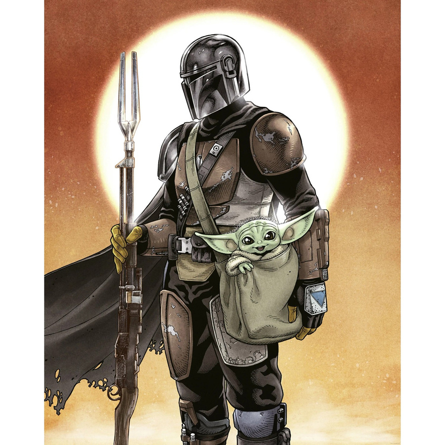 Komar Vlies Fototapete Star Wars The Mandalorian und Grogu mehrfarbig - Bild 2