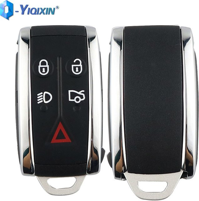 Yiqixin Smart Keyless Go Ersatzgehäuse für Jaguar XF XK XKR X-Type S-Type in Schwarz mit 5 Tasten - Bild 1