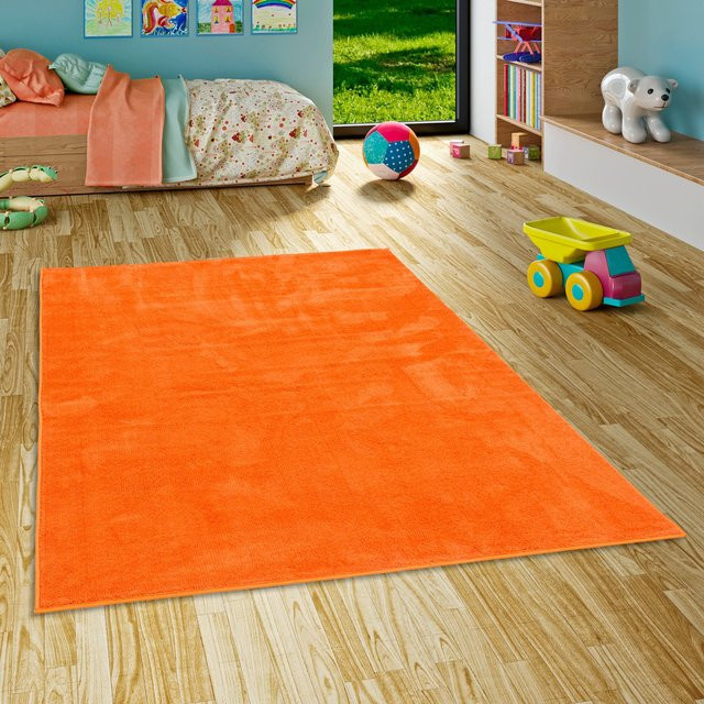 Pergamon Hochflor Langflor Teppich Melia Kids Orange Super Soft - Bild 1