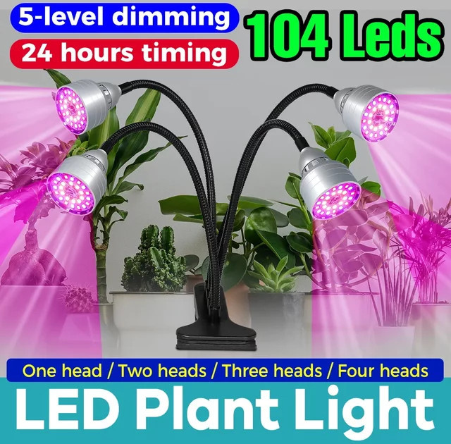USB-Vollspektrum-LED-Pflanzenwachstumslampe in Schwarz mit Timer und 3 Modi für Hydrokultur und Gewächshäuser - Bild 1